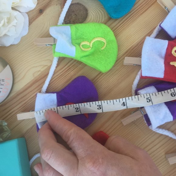 NEW! Advent Calendar Multicolor Stockings Reusable - Picture 5 of 7